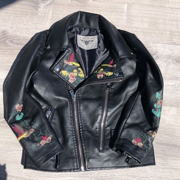 zarv Other - Zarv Kids faux leather embroidery jacket